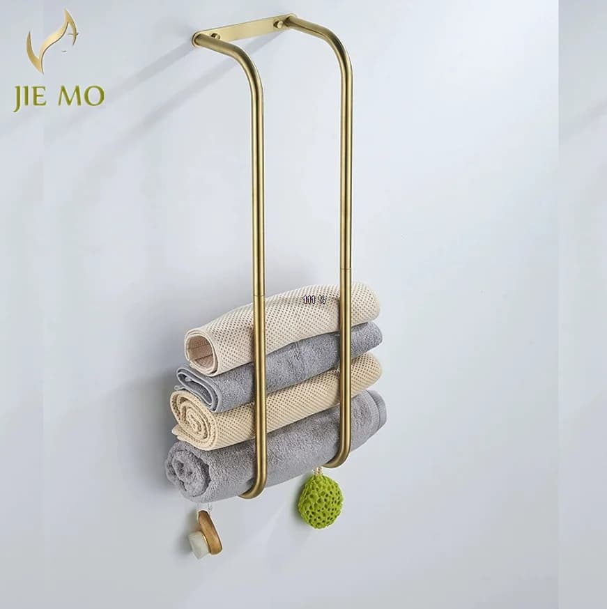 Portasciugamani da bagno in acciaio inossidabile 304 portasciugamani verticale portasciugamani da parete per bagno oro spazzolato