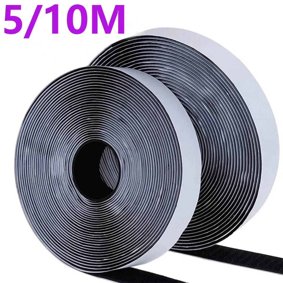 Nastro Adesivo Magico 5/10M 20-50mm, Biadesivo Extra Forte con Cuscinetto Adesivo, Chiusura a Strappo Morbida