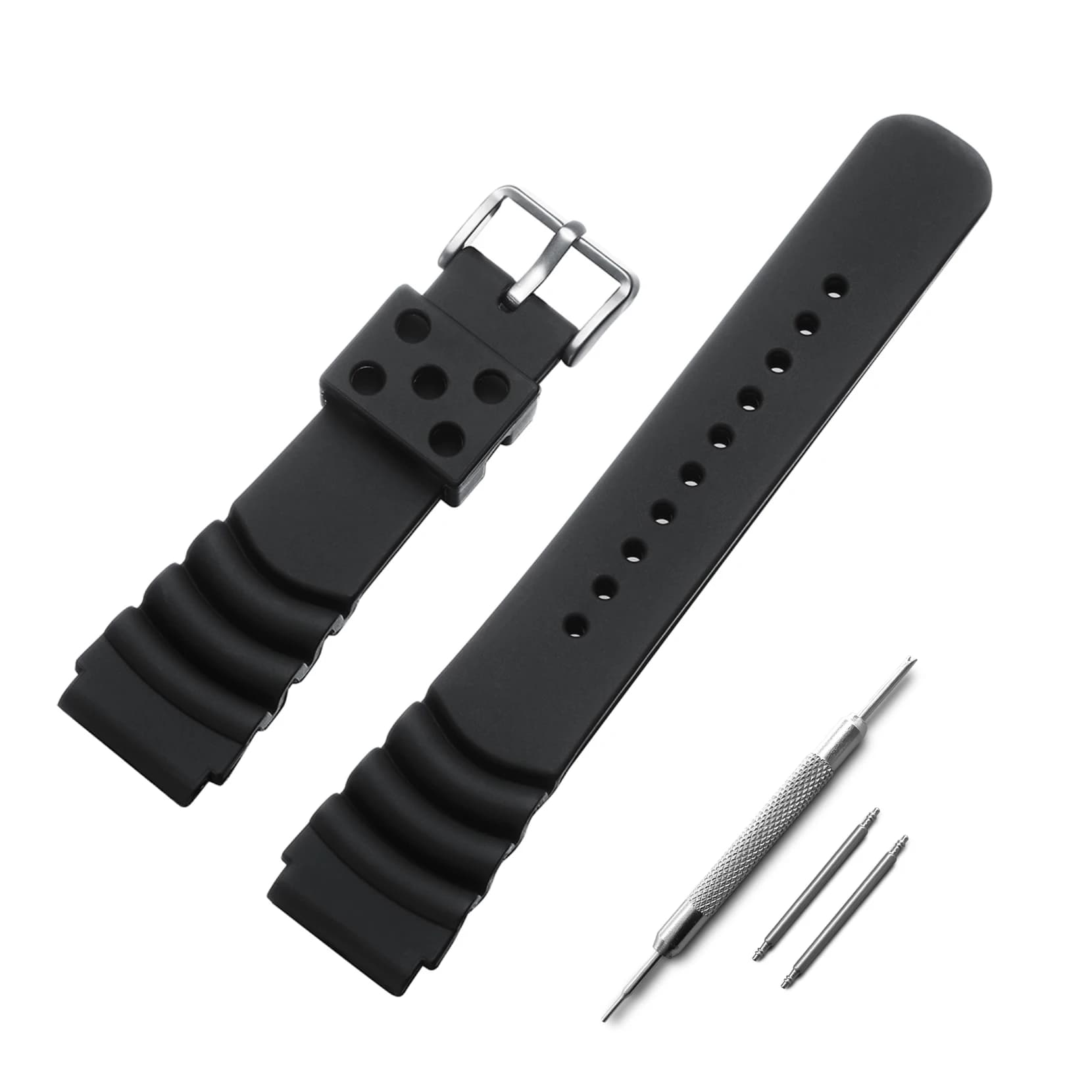 ADDIESDIVE Cinturino per orologio 20mm 22mm Fibbia in acciaio inossidabile Cinturino in gomma Braccialetti in gomma morbida premium Cinturino Orologi subacquei