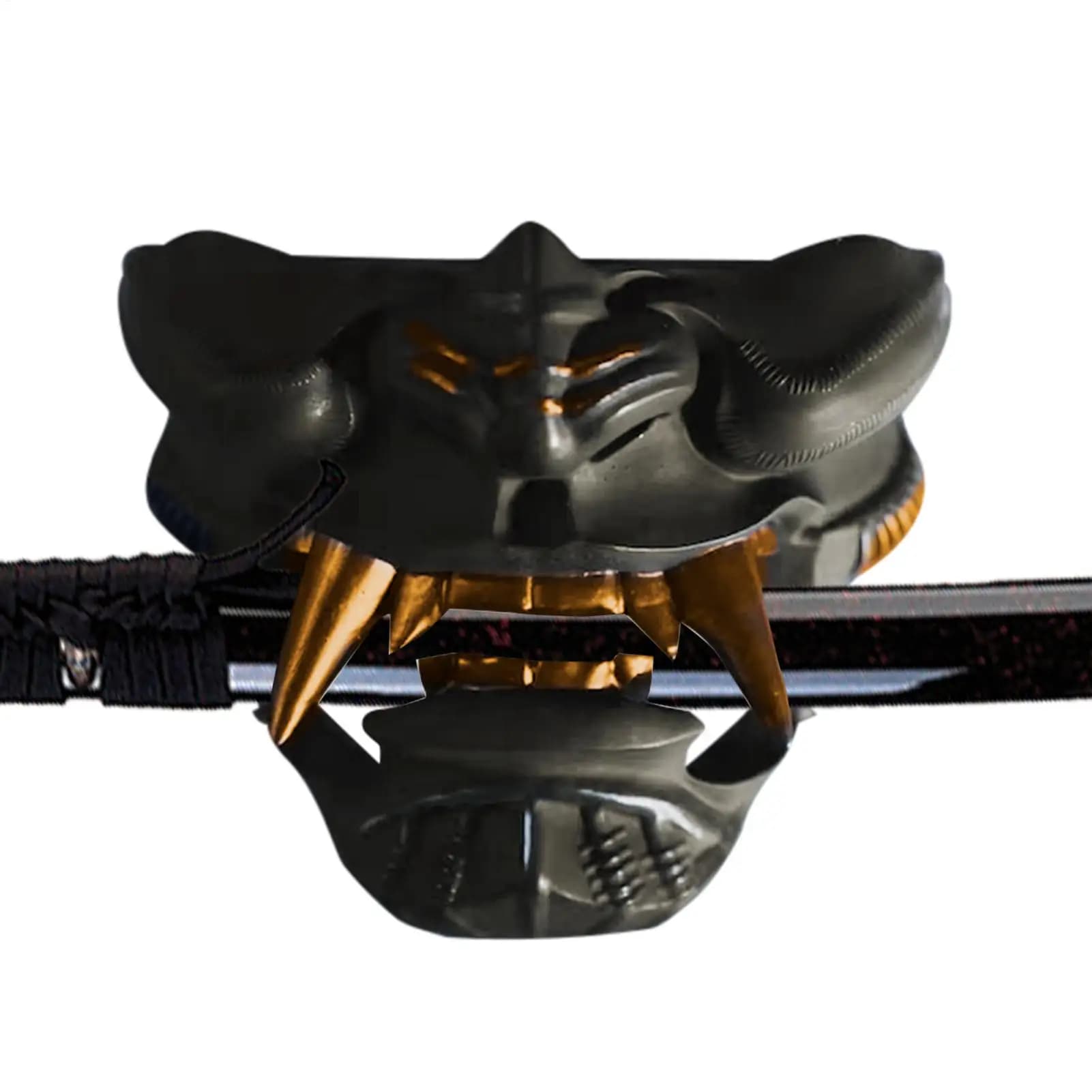 Wall Mount Wooden Sword Stand Holder Samura Katana Tanto Sword Hook Hanger Adjustable Display Rack Resin Devil Ghost Mask Stand