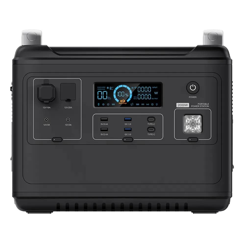 【Caldo】 Generatore solare portatile da 2000 W Stazione di alimentazione Controller PWM UE 100 W Batteria esterna-Avviatore di emergenza per auto Pannello solare Torcia elettrica