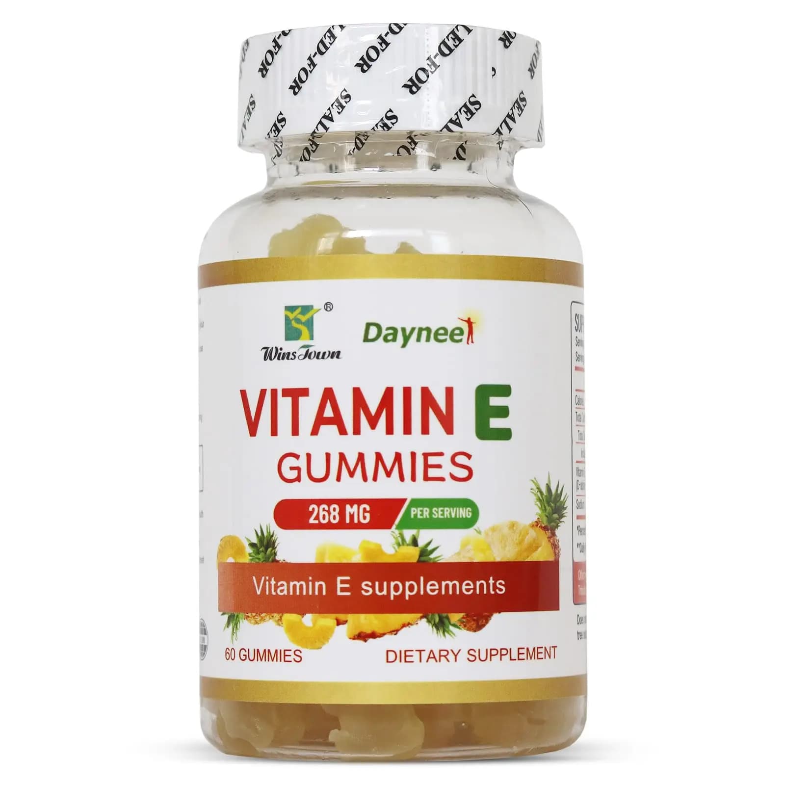 Vitamin E 268 mg gumellas, delicious, vegan, non-GMO, gommosis supplements for adults, immune, skin and eyes support, 60 pieces
