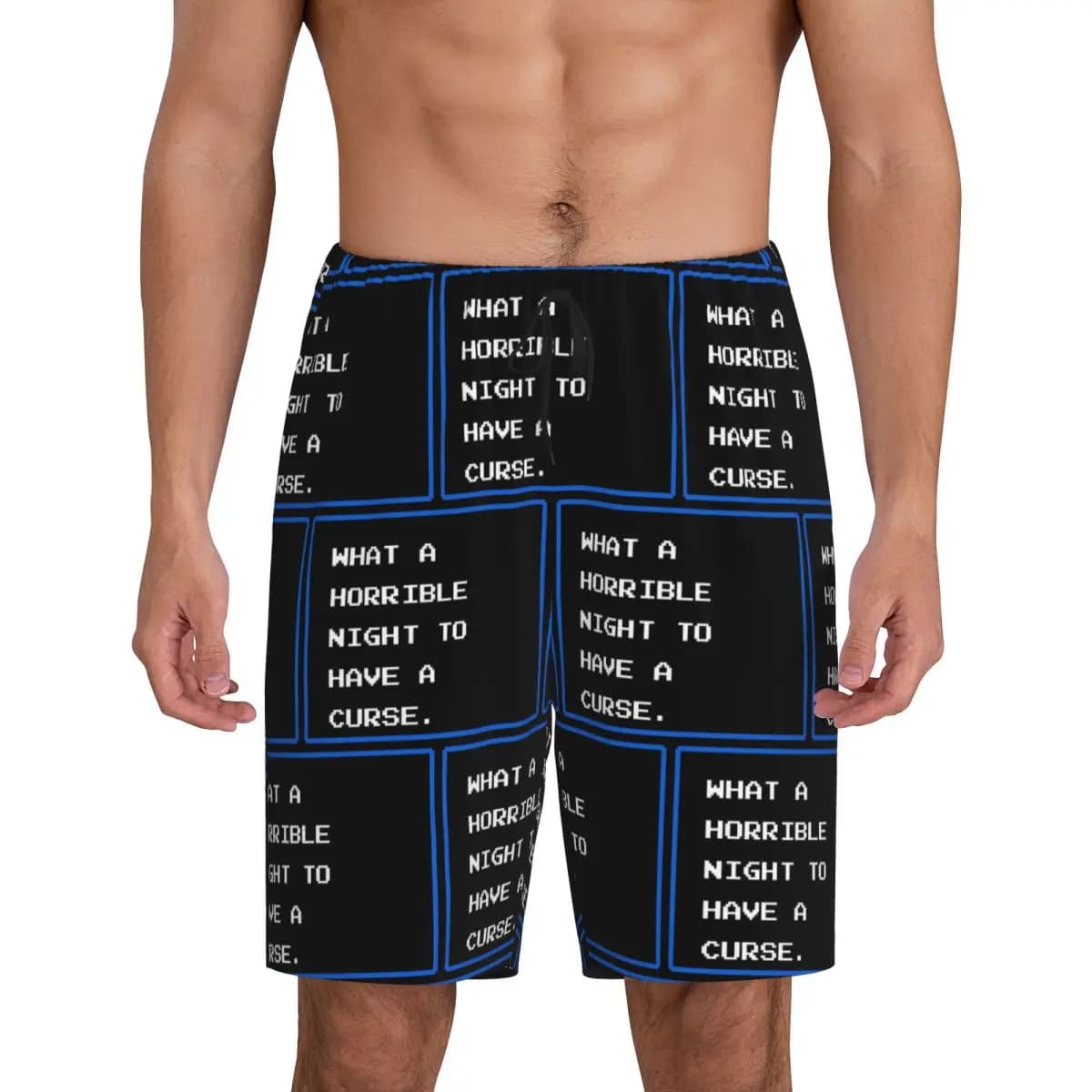 What A Horrible Night To Have A Curse Castlevania Game Short Pajama Pants Men Sleepwear Sleep Bottom Shorts Sleeping Pants
