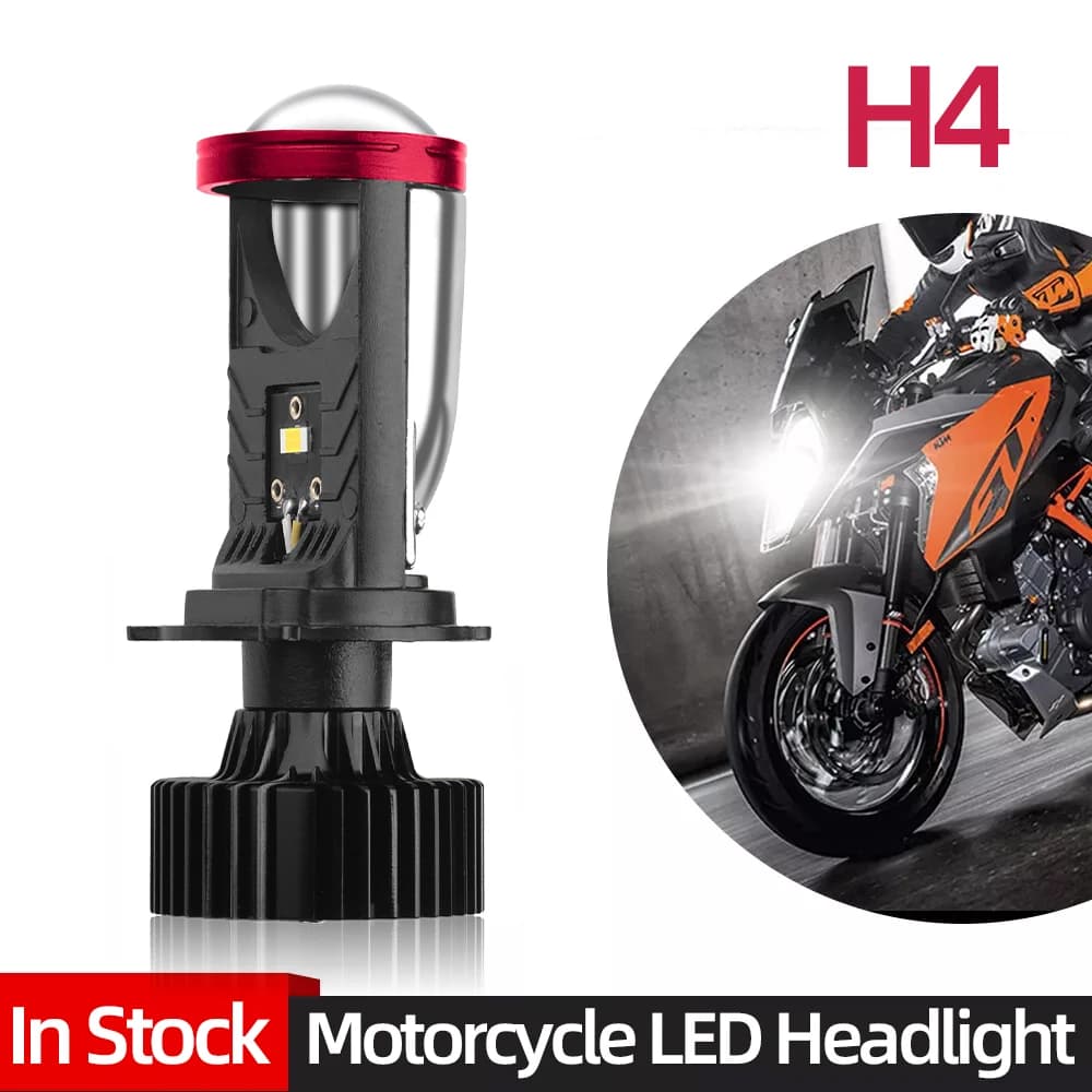1PC proiettore H4 Lens LED moto faro lampadina 30000LM 100W CANBUS Mini Lens Turbo H4 9003 HB2 Hi/Lo Motor Bike lampada 12V