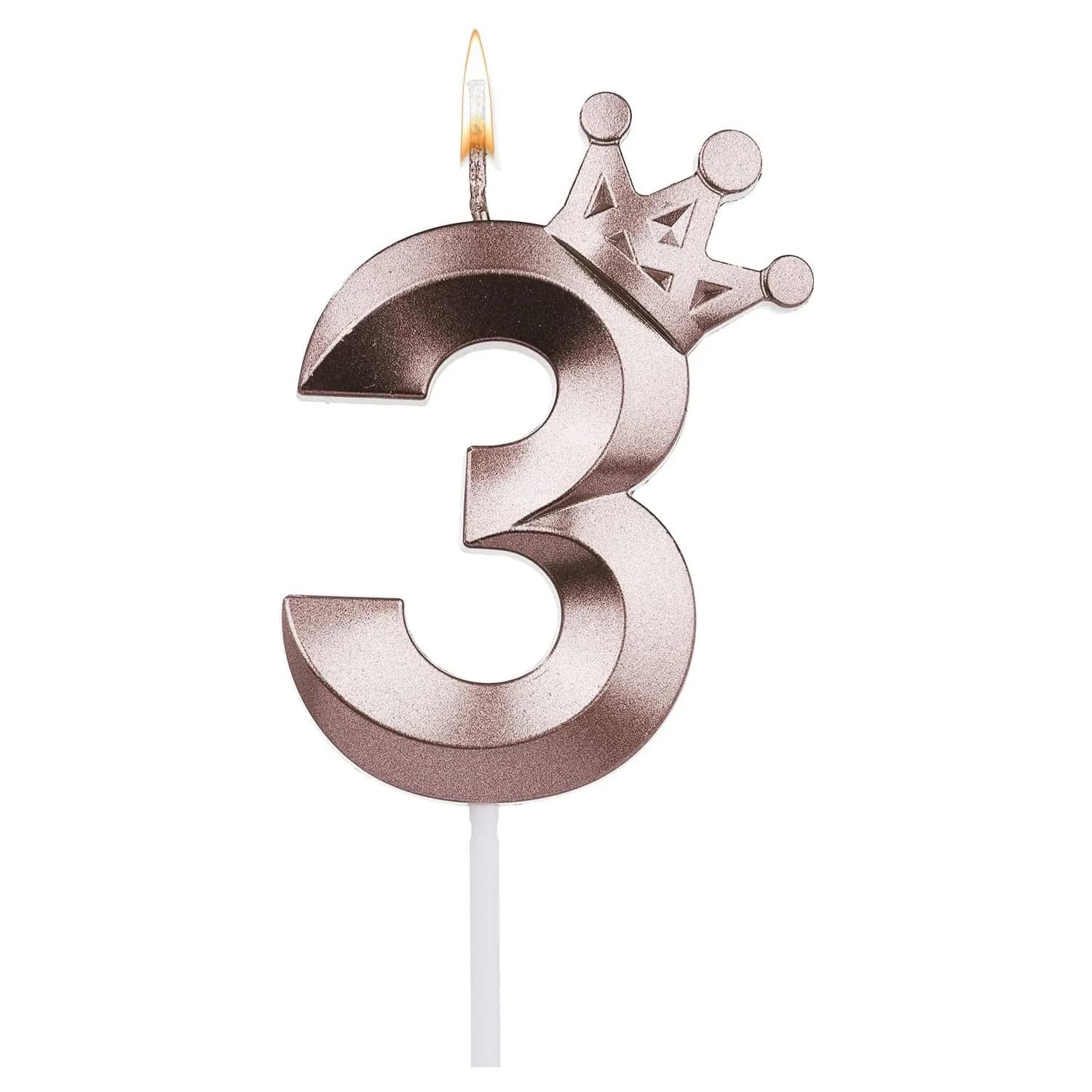 Candele di compleanno con numeri Torte di compleanno Grande candela con numero 3D con elegante decorazione a corona per feste Anniversario di matrimonio