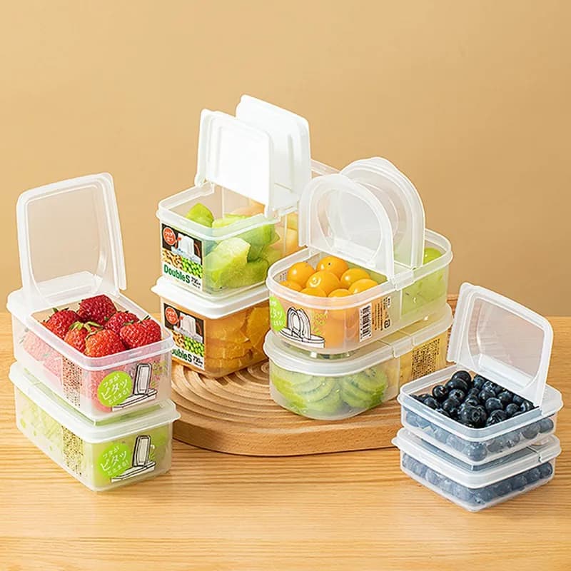 Contenitore per Alimenti di Grado Alimentare, Scatola per Pranzo per Studenti delle Scuole Elementari, Porta Pranzo con Coperchio Ribaltabile, Contenitore Portatile Stile Giapponese