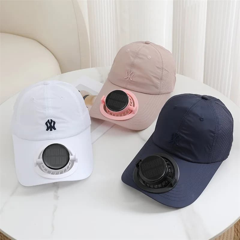 Cappello a rete da esterno con ventola solare integrata, ricaricabile, nuovo stile estivo, traspirante, protezione solare, per uomo, donna, adulti