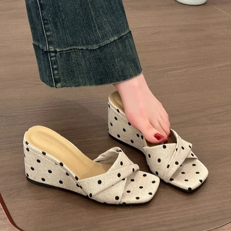 Sandali con Zeppa da Donna, Scarpe Eleganti con Tacco Alto, Nuove Ciabatte da Festa alla Moda, Infradito Eleganti, Zapatos De Mujer