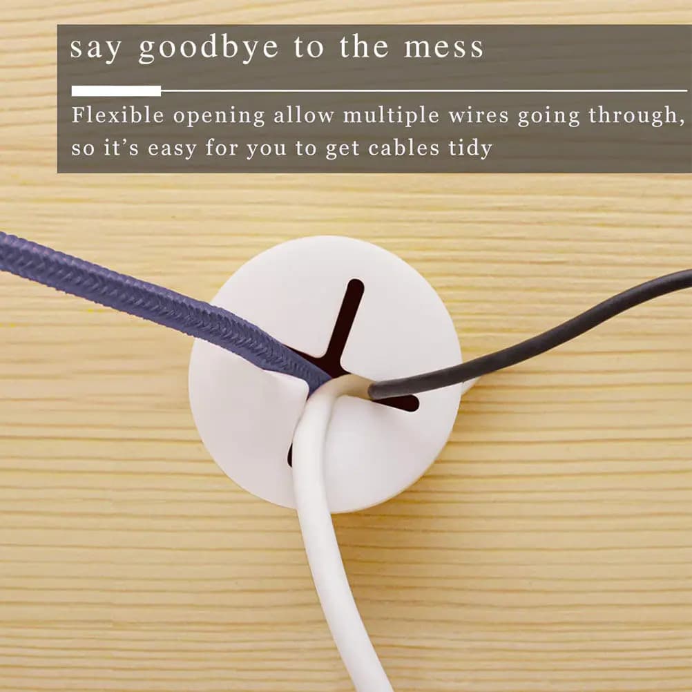 8Pcs White Desk Cable Grommet Rubber Wire Hole Cover Dustproof Cable Wire Organizer for Home Office Work Surface