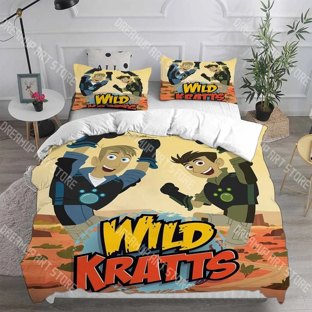 Fashion Wild kratts Cartoon Bedding Set Single Twin Full Queen King Size Bed Set Kids Bedroom Duvetcover Sets Bed Sheet Set