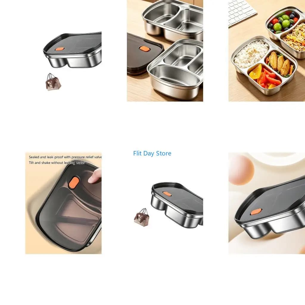 F92C Meal Preps Lunch Box with Divided Part Stainless Steel Lunch Container for Work