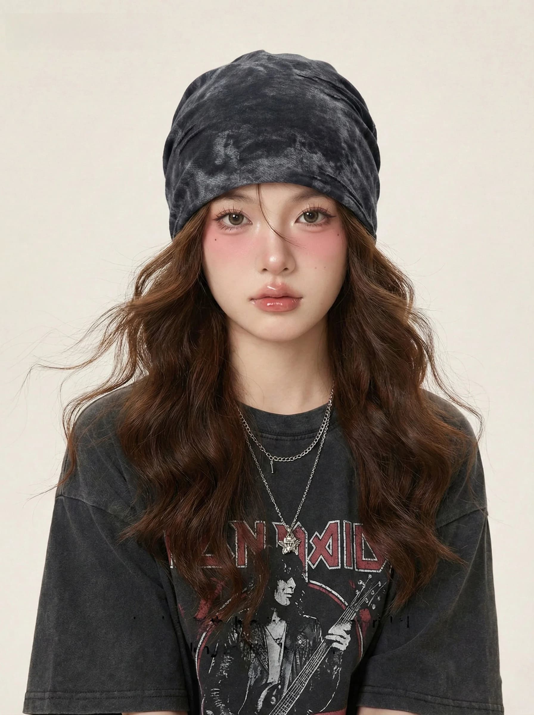 Cappello da laboratorio vintage lavato da donna, grigio, con risvolto, caldo, che modella il viso, copricapo ampio, alla moda, da viaggio, antivento, in poliestere