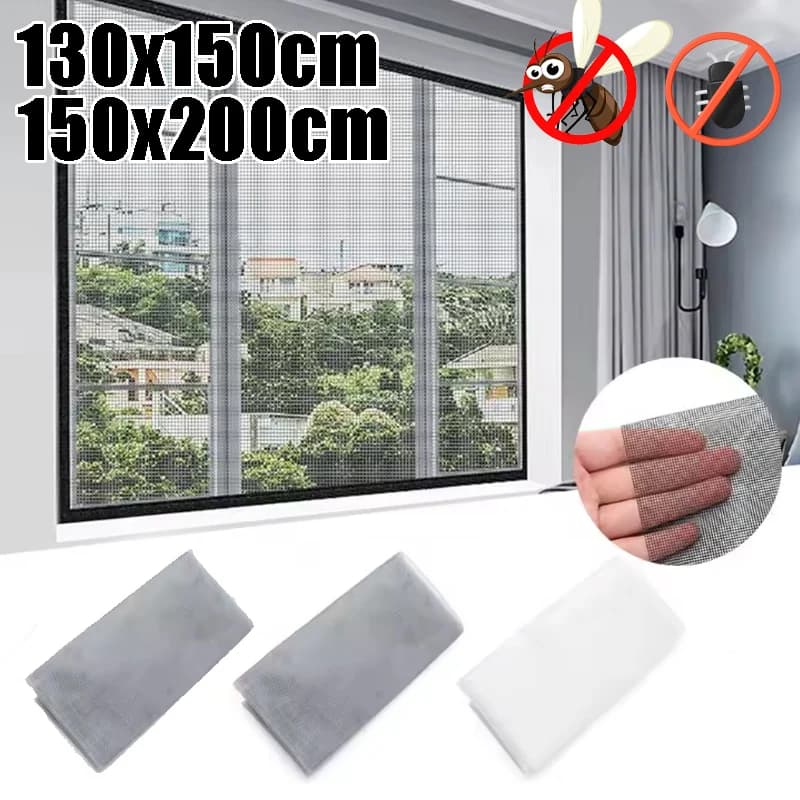 Self-Adhesive Velcro Polyester Mesh Mosquito Net for Windows Invisible Reinforced Tear-Resistant Fly Screen Breathable Install