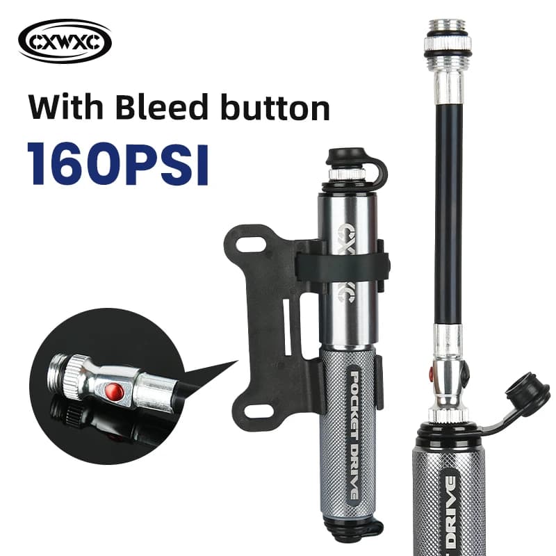 CXWXC Mini Pompa da Bicicletta Max 160Psi Portatile Schrader Presta Valvola di Gonfiaggio in Lega di Alluminio Ciclismo Tubo Nascosto Pneumatico Pompa di Aria A Mano