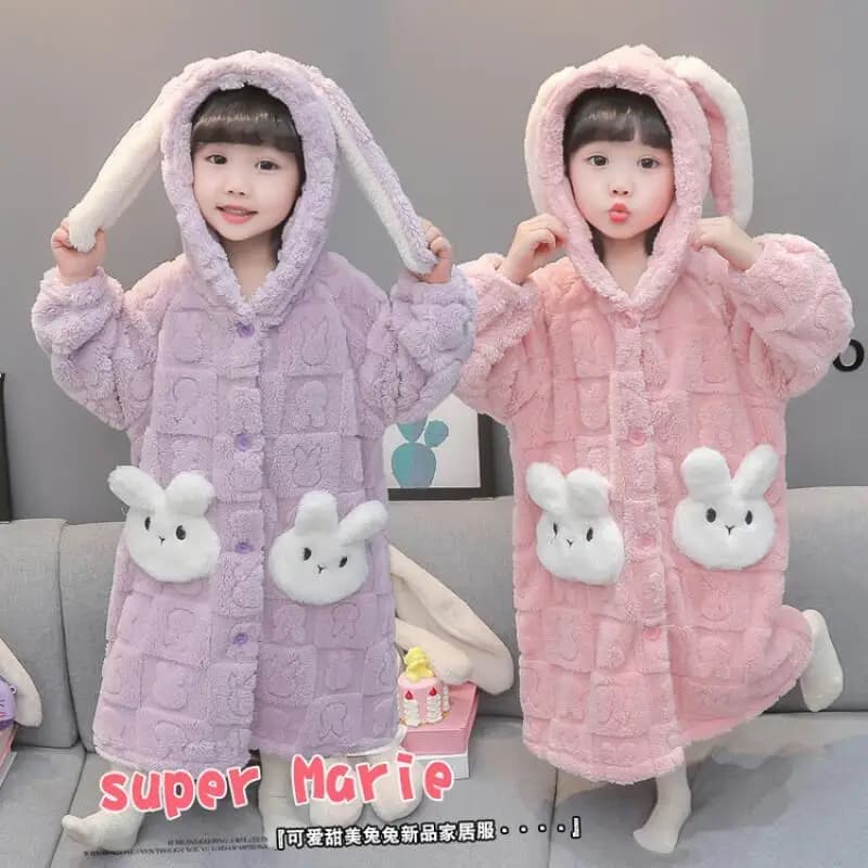 Casual Kawaii Coat, Fashion Clothing for Girls, Flannel pyjamas Winter 2024, Showcase, Baby Bath Towel