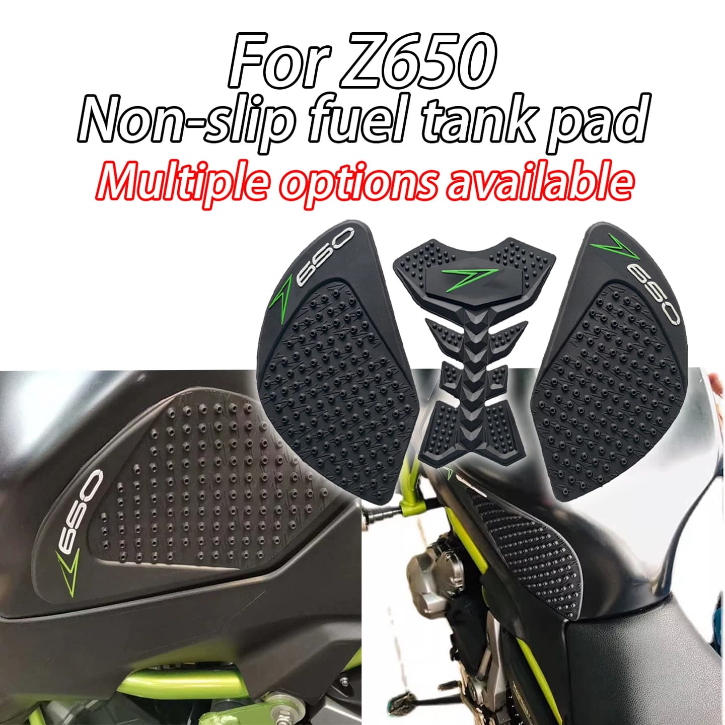 Adesivi per moto Kawasaki Z650, protezioni serbatoio 3D antiscivolo, grip laterali per ginocchia, adesivi di protezione serbatoio