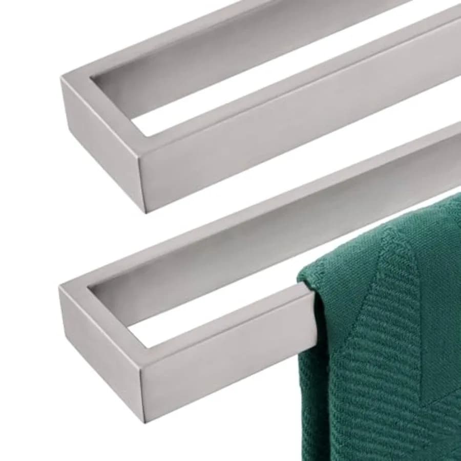 Portasciugamani da 24 pollici in nichel spazzolato per bagno e cucina, montaggio a parete, in acciaio inossidabile, confezione da 2 B4008BR-L24-P2