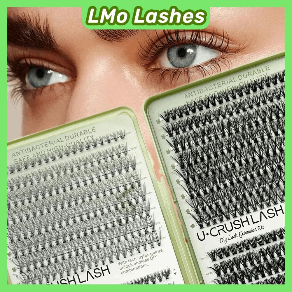 Extension Ciglia Individuali Spesse e Voluminose 30D/60D Lunghezza Mista 8-16mm, Ciglia a Ciuffetti Fai da Te per Applicazione e Rimozione Facili