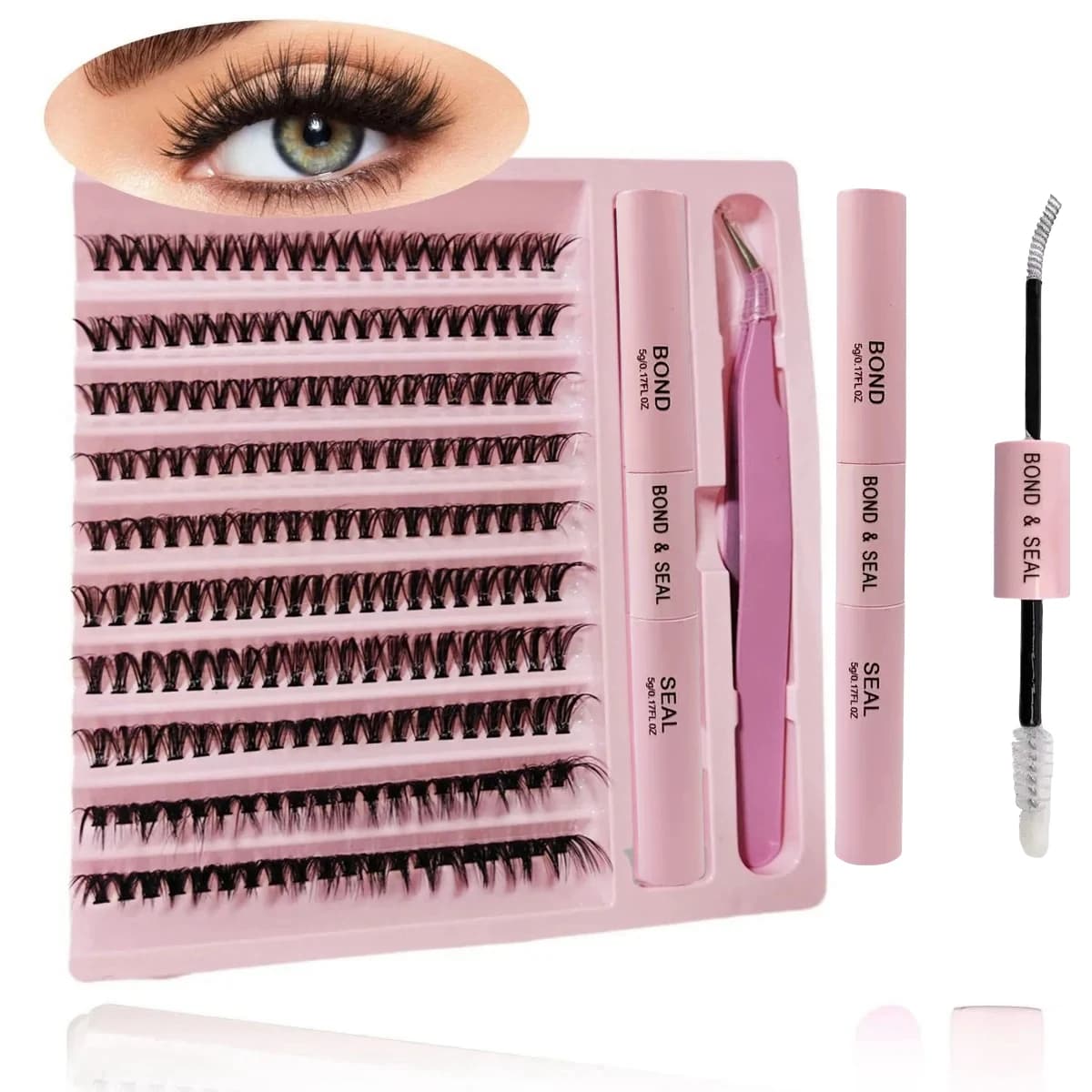 Set of 200 pieces of single-grape fake eyelashes, fake lashes in mink fur, soft and natural, mixed length 10-16 mm