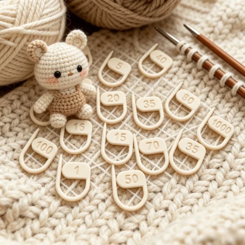16/24/36/48Pcs Numbered Stitch Markers Anti Slip C Reusable Row Counter for Crochet Knitting Needles Yarn Craft Accessories