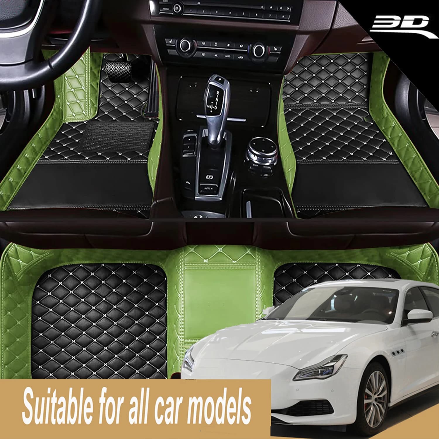 Tappetini Auto Personalizzati per Audi A8 Anni 2018-2025, Tappeti per Auto, Accessori, Rivestimenti in Pelle Impermeabili