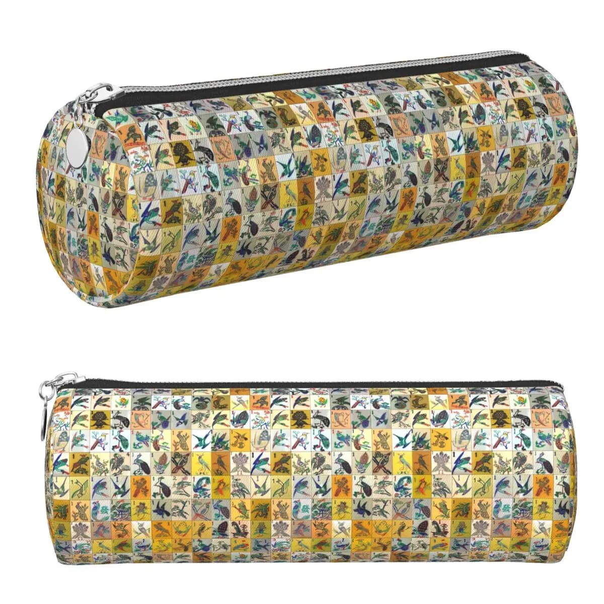 Astuccio cilindrico Mahjong Birds per mattonelle Mahjong, portapenne per bambini e bambine, ideale come regalo