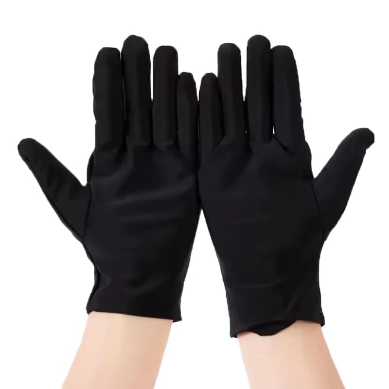 1 Pair Men Black Stretch Silk Liner Gloves Thin Etiquette Inner Gloves for Bike Motorcycle Skiing Walking Daily Wear