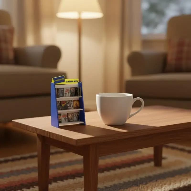 1 Set Miniature 1/12 Dollhouse Recorder Video Tape Shelf Model Retro Look for DIY Decoration Collectible Home Scenes