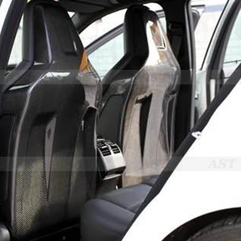 Per Mercedes Benz Classe C W204 C63 AMG Sedile posteriore in fibra di carbonio Sedile interno per auto Coperture per schienale Trim Kit corpo vettura