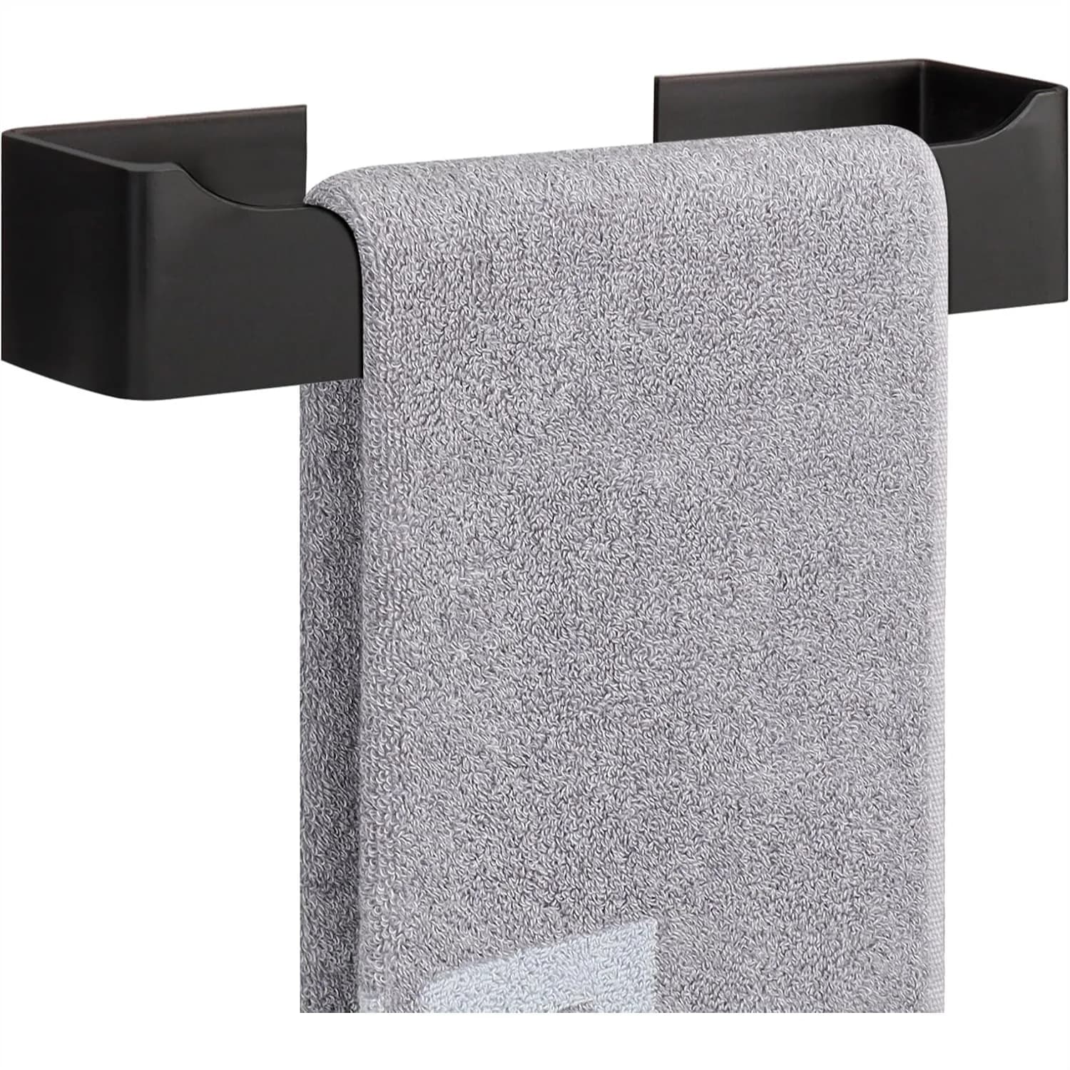 Portasciugamani Adesivo, Barra Portasciugamani in Acciaio Inox Antiruggine da Parete per Bagno e Cucina, 9 Pollici Nero Opaco