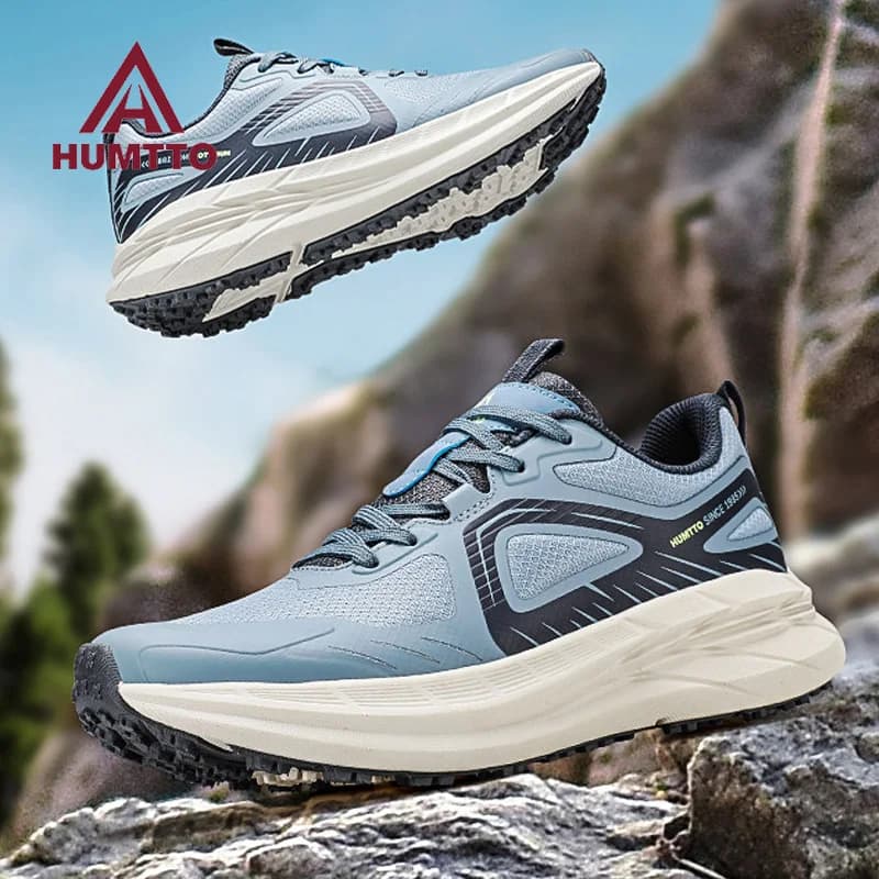 Scarpe da trekking HUMTTO da uomo, scarpe casual traspiranti da esterno, sneakers antiscivolo, scarponi da trekking alla caviglia, scarpe da corsa fuoristrada da viaggio