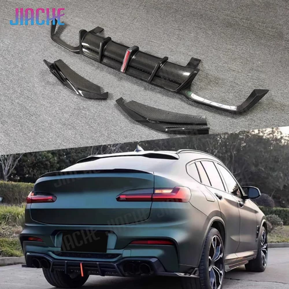 Rear Spoiler in real carbon fiber, rear diffuser, splitter, canard, fins for BMW X3M X4M F97 F98 2019- 2023