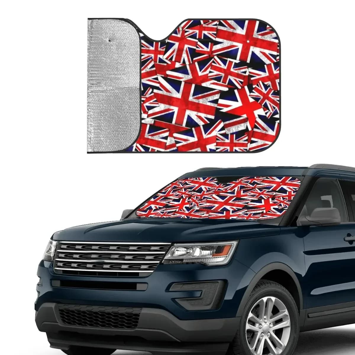 Parabrezza parasole bandiera britannica Sherpa Collage parabrezza anteriore per auto 70x130 cm copertura per parabrezza per finestrino per auto riflettore di calore