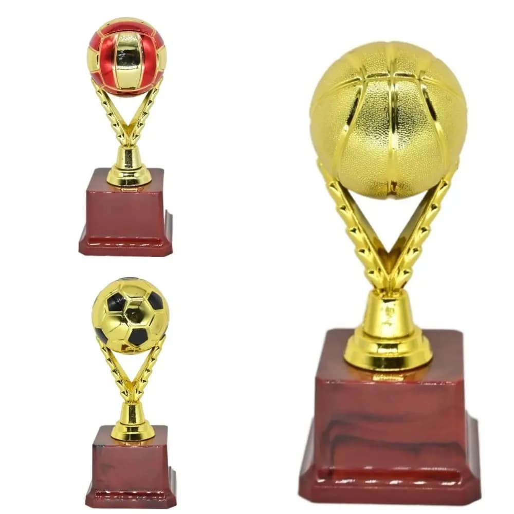 New award multiformed football Medals for Girls Color Gold Basketball Trophy Children's Prize Plastic Volleyball Gift