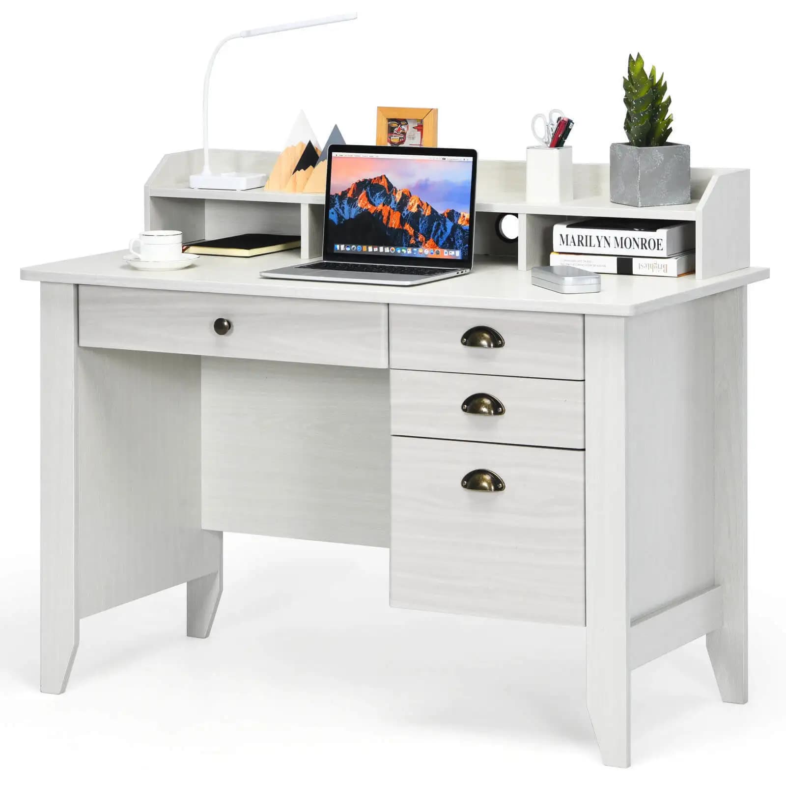 Scrivania per computer Mobili per studio per studenti PC Laptop Tavolo da scrittura Workstation Bianco