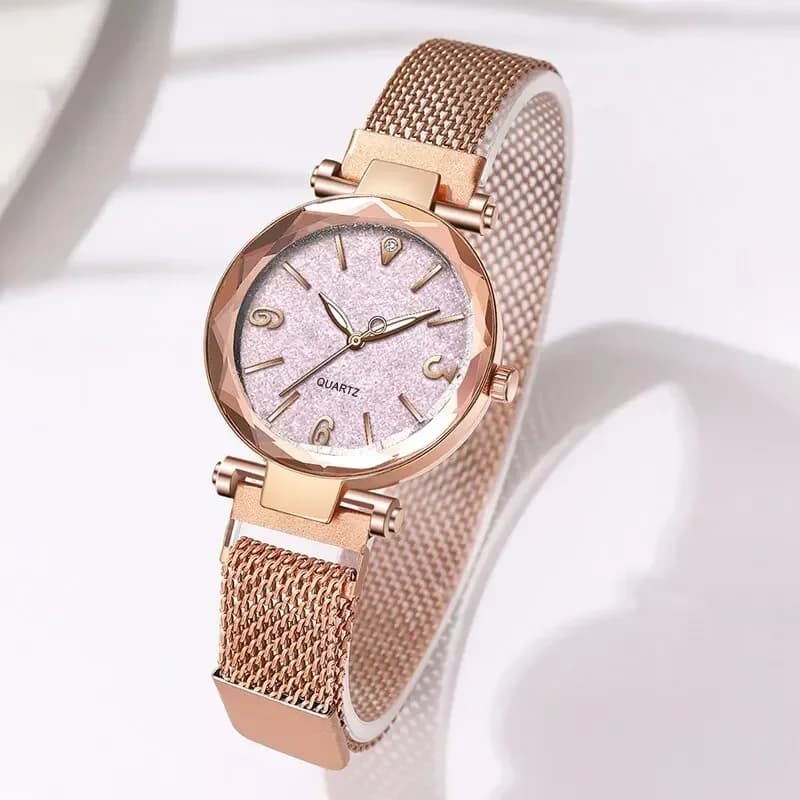 Women's Fashion Starry Sky Magnetic Buckle Bracelet with Diamonds Wrist Watch Reloj Para Mujer