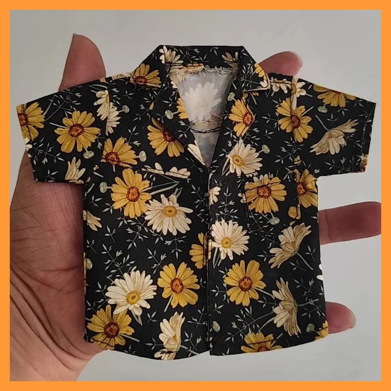 Camicia a maniche corte stampata con crisantemo ciliegia casual da spiaggia soldato maschio in scala 1/6 per giocattoli modello corpo action figure da 12 pollici