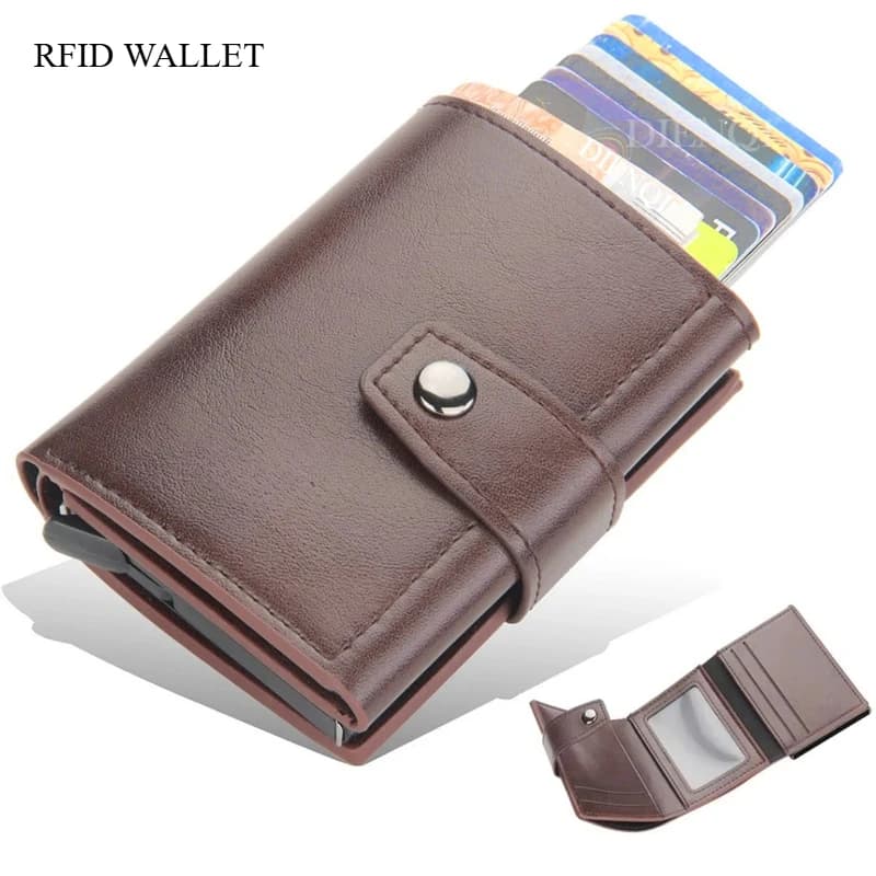 Portacarte di Credito di Lusso, Porta Documenti, Portamonete, Portafoglio Intelligente da Uomo, Portafogli Tri-Fold Pop-Up RFID da Donna, Custodia per iPad