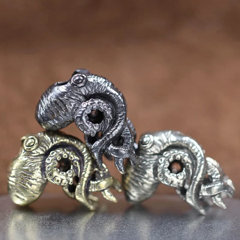 Animals marine octopus knife brass beads umbrella rope pendant bracelets Paracord DIY accessories key rings gift wraps