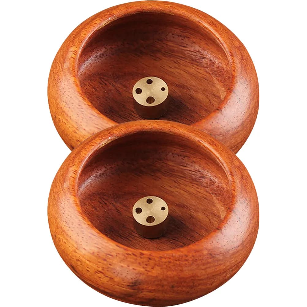 2Pcs Premium Wooden Incense Stick Holder Multi Hole Aroma Burner for Home Office Bedroom Meditation Space Desktop Decor Censer