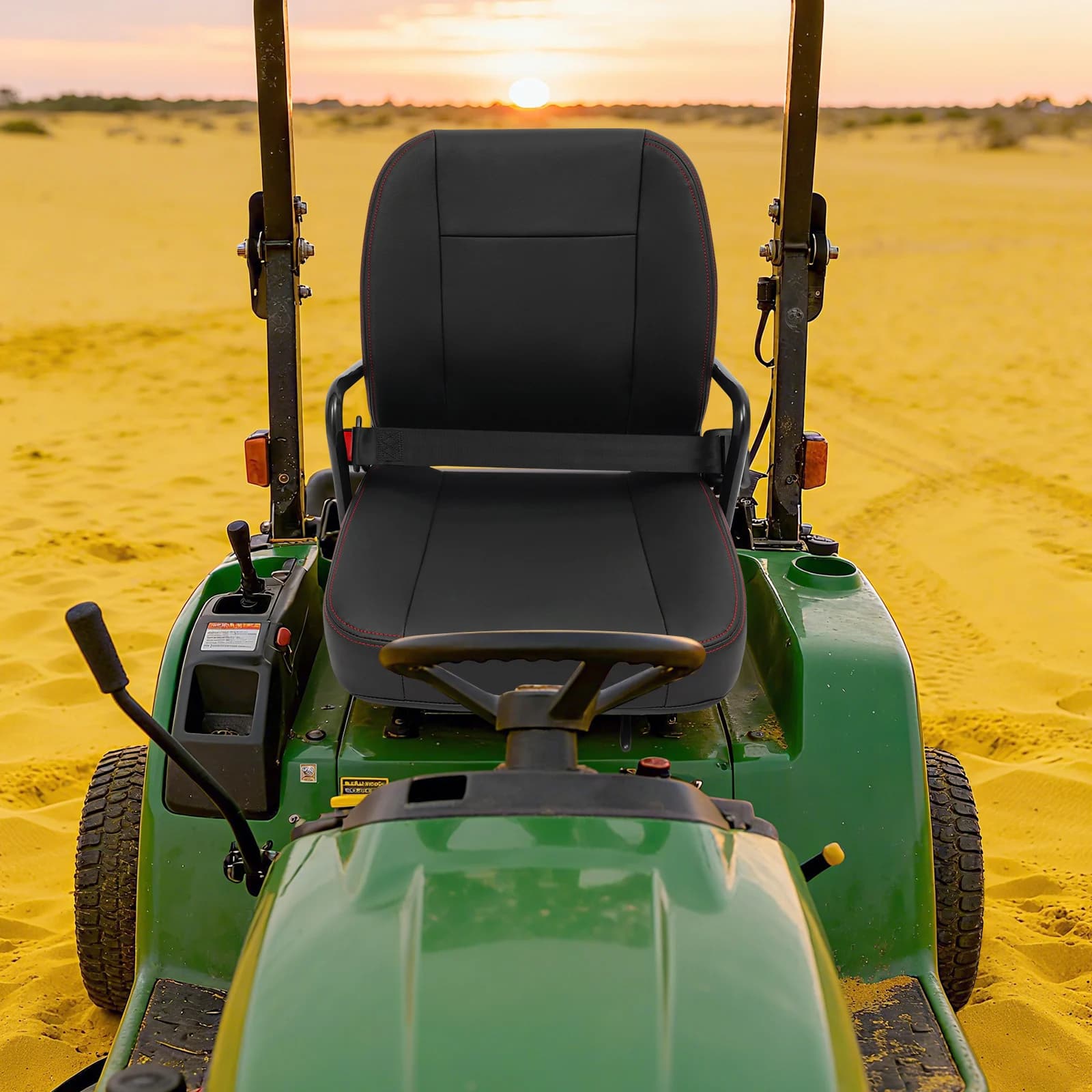 Black Universal Forklift Seat, Tractor Seat, Tractor Seat with Safety Belt, Applicable to Tractors, Forklifts, Bulldozers, Aerial Work Platforms, 46*43*54.5cm/18.11*16.93*21.46in, Capacity: 100kg/220 lbs