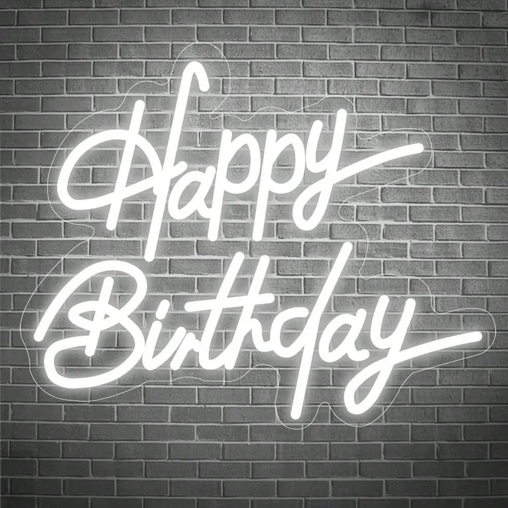 Luci al neon per compleanno, decorazione da parete al neon, insegna luminosa a LED, luci decorative per compleanno, illuminazione per compleanno, adatte a tutte le feste