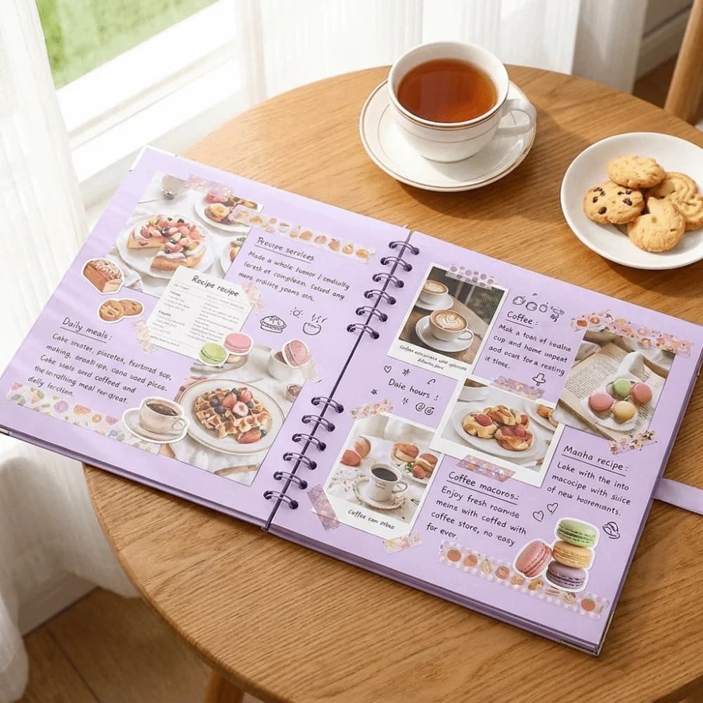 Self Adhesive Photo Album Notepad Blank Pages Hardcover Album Scrapbook Memory Book Lay-Flat Design Kraft Paper Journal Notebook