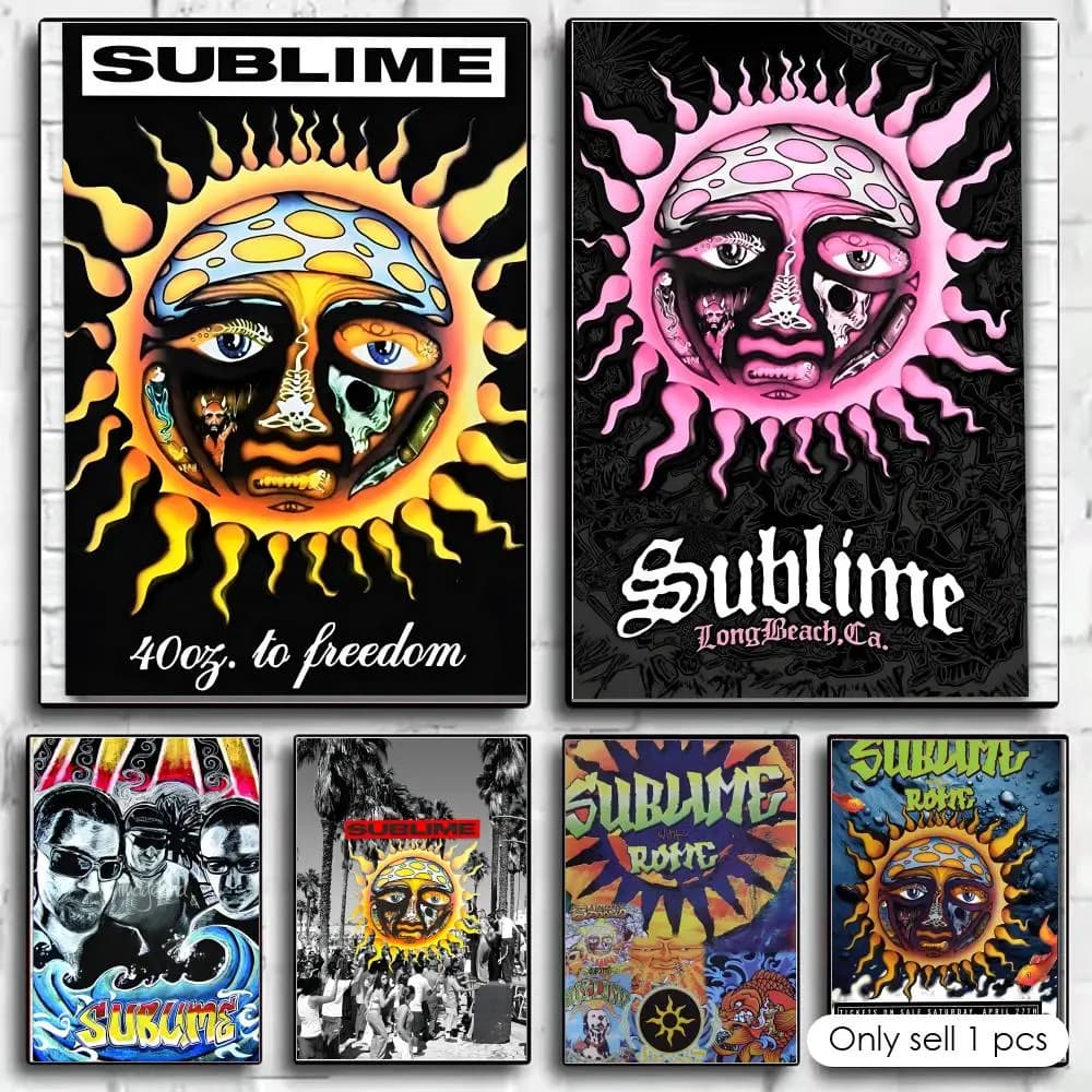 Poster classico di Band S-Sublime, decorazione da parete per la casa, adesivi impermeabili per la decorazione della camera da letto, del bar domestico