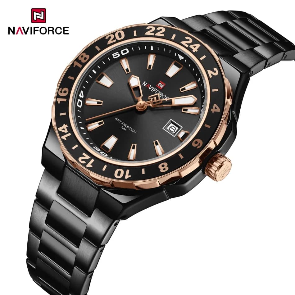 NAVIFORCE Orologio alla moda di marca per uomo Cintura in acciaio inossidabile Orologio da polso maschile al quarzo impermeabile Orologio casual di lusso Reloj Hombre