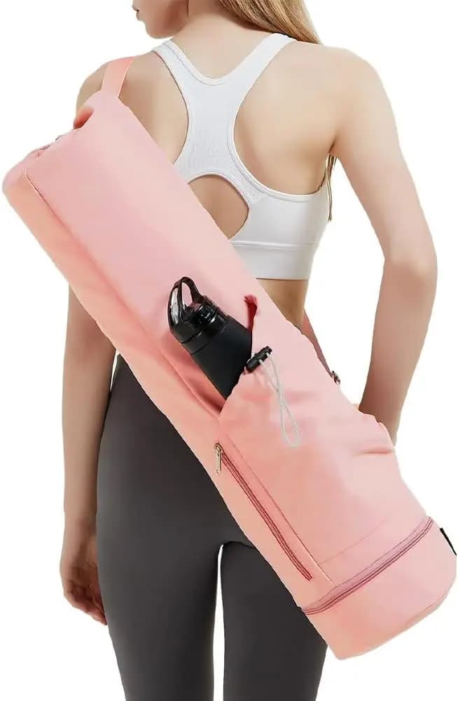 Borsa per tappetino yoga con portabottiglie e tasca impermeabile, borsa da trasporto impermeabile per donna e uomo