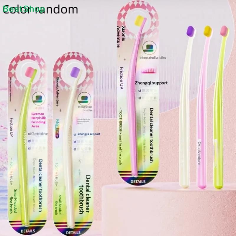 ✂ Spazzolino da denti a testa piccola con setole fini, spazzolino interdentale compatto per l'igiene orale, strumento per la pulizia dei denti