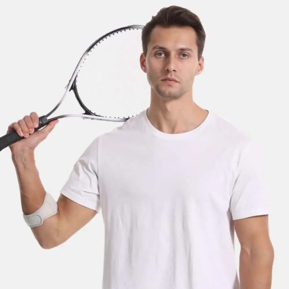 Fascia a Compressione per Gomito da Tennis, Supporto Traspirante, Protezione per Gomito, Fascia Regolabile per Braccio, Imbottitura per Avambraccio, Protezioni per Gomito da Golf
