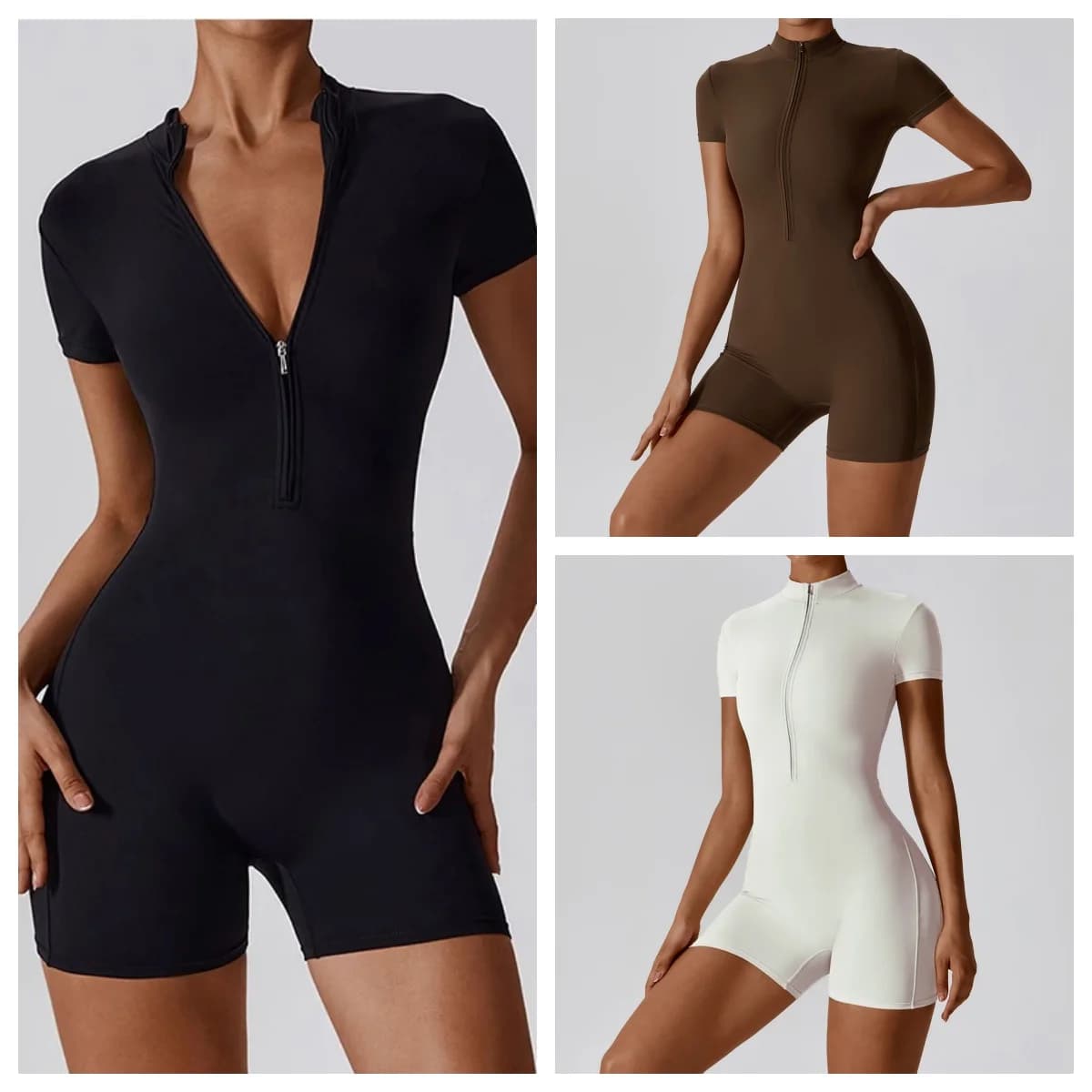 Women's Short Sleeved Yoga Suit - Breathable Breathable Fitness Suit for Sports Running Dress in Gym
