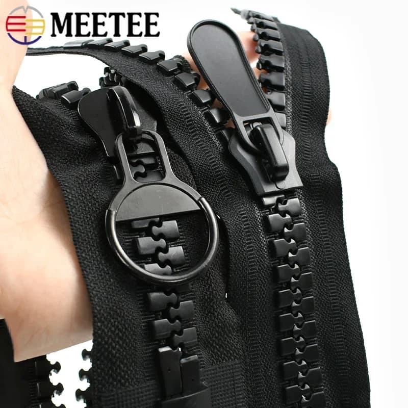 Meetee 20 # Cerniera in resina Cerniere open-end extra large per cucire borsa giacca tenda kit di riparazione cerniera accessori per cucire indumenti